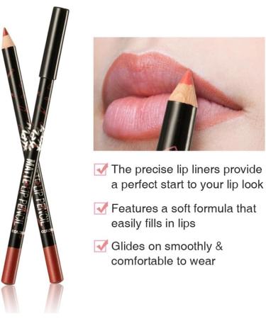 KALLORY Black Lipstick Black Colored Pencils 36 pcs and Liners Pen Shaping Matte Lipstick Makeup Women Liner for Lip Girls Pencil Colors Matte Eyeliner Black Pencils 1 count (Pack of 1) As Shownx3pcs - Buy Online on GoSupps.com