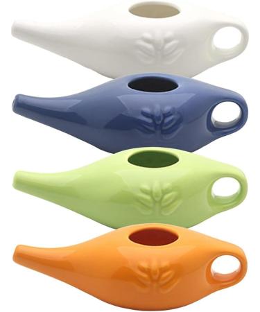 BIXUEJ 250Ml Ceramic Neti Pot Nose Cleaning Pot Leakproof Spout Pot for Nasal Rinsing Nose Washing Men and Women White - Buy Online on GoSupps.com