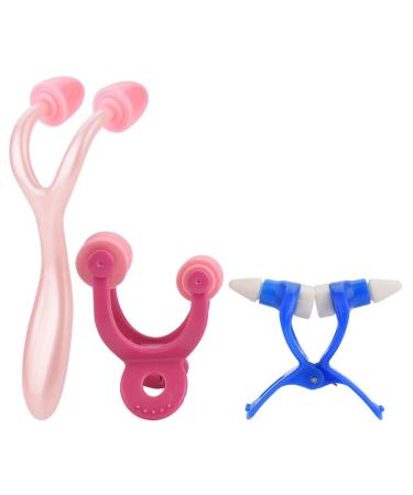 Nose Shaper kit 3pcs Nose Shaper Massager Roll + Straightening Beauty Clip + Nose Up Clip Set for Lady (A)