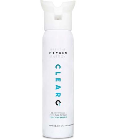 ClearO2 15L Oxygen Can with Inhaler Cap | Pure Breathing Oxygen in a Lightweight Aluminium Canister | Made in Britain 15L (1 Can) - Buy Online on GoSupps.com