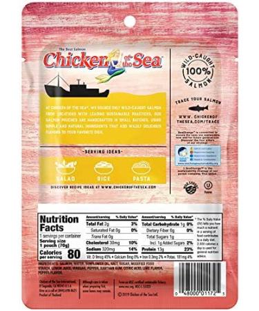 Chicken Of The Sea Pink Salmon Lemon Pepper 2.5oz - Keto Friendly, Gluten Free, High Omega 3 & Protein - Buy Online on GoSupps.com