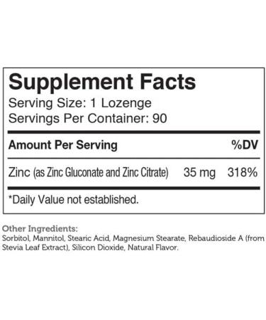 Zahler Zinc Lozenges 35mg - Immune Support Chewable Tablets - Certified Kosher - 90 Lozenges - Buy Online on GoSupps.com