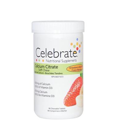Celebrate Calcium Citrate Soft Chew Strawberry Banana 90 Count