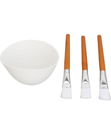 Facemask Mixing Tool Set Wooden Brush Silicone Bowl Reusable Multifunctional for Face Mask Oils Moisturizers - Buy Online on GoSupps.com