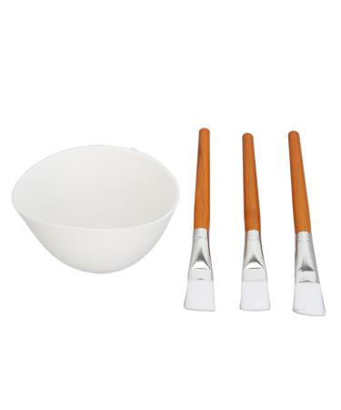 Facemask Mixing Tool Set Wooden Brush Set Reusable Silicone Face Mask Bowl Multifunctional Adjustable Thickness Ideal for Oils and Moisturizers