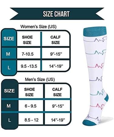 ZLYJ Compression Socks for Men & Women - 3 Pairs Knee High Sports Socks for Travel & Ankle Support - Buy Online on GoSupps.com