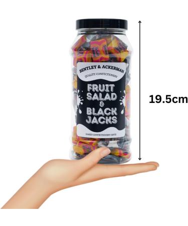Fruit Salad & Black Jacks (535g) original Classic British Sweets Combo in a Gift Jar By Bentley & Ackerman's Sweet Shop. - Buy Online on GoSupps.com