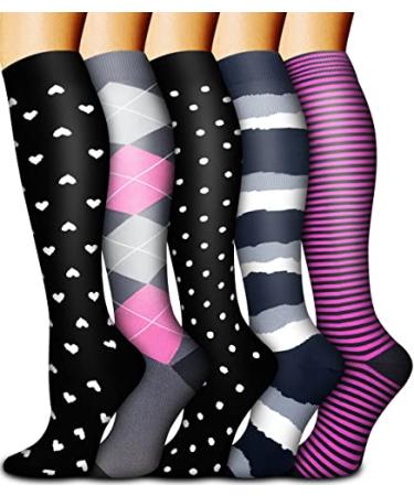 Bluemaple Copper Compression Socks Women & Men Circulation - Best for Running,Nursing,Hiking,Flight&Travel C-assort-14 Large-X-Large