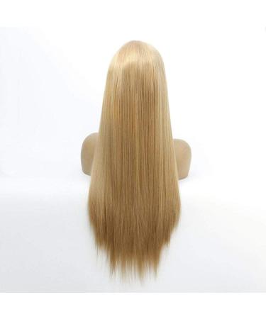Silky Long Straight Lace Front Wig - Natural Gold Heat Resistant Synthetic Hair for Ladies | Perfect for Daily Use & Halloween Party | 14in - Buy Online on GoSupps.com