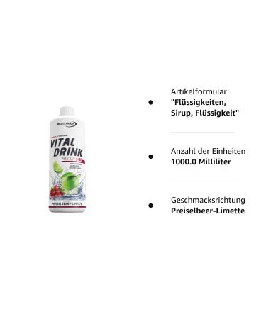 Best Body Nutrition Vital Drink Zerop - Sugar-Free Cranberry Lime Beverage Concentrate 1000ml (80 Liters Ready-to-Drink) - Ideal for International Shipping - Buy Online on GoSupps.com