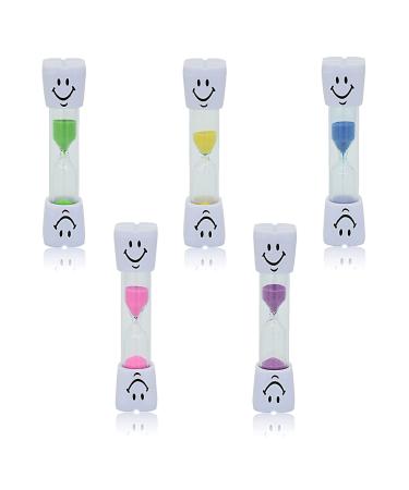 DFsucces Tooth Brushing Sand Timer 5 Pcs Dental Aesthetics Smile Toothbrush Timer Kids Toothbrush Timer Smile Sand Timers for Kids Healthy Teeth(3 Minute)