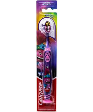 Colgate Kids Trolls Toothbrush - Pack of 4, Extra Soft Bristles, Ages 5+, Suction Cup, Assorted Colors - Buy Online on GoSupps.com