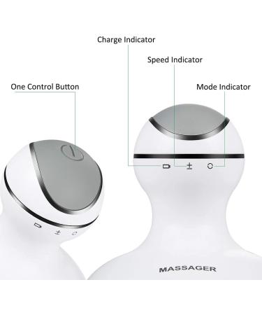 Latme Electric Scalp Massager - 4 Replacement Heads Portable Stress Relief & Head Scratcher - Perfect Gift for Muscles & Relaxation (White-Dark Gray) - Buy Online on GoSupps.com
