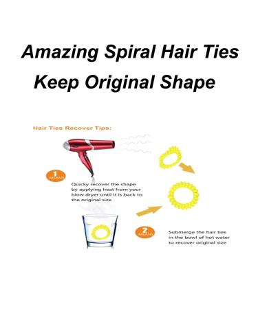 LuzGod 20 Color Spiral Coil Bracelet Hair Ties Bulk - Waterproof Telephone Cord Scrunchies for All Hair Types - Ideal for Women, Girls, and Teens - Buy Online on GoSupps.com