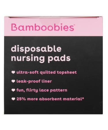 Bamboobies Nursing Pads - 60 Count Disposable Breast Pads for Sensitive Skin | Super Absorbent Milk Proof Pads | Perfect Baby Shower Gift - Buy Online on GoSupps.com