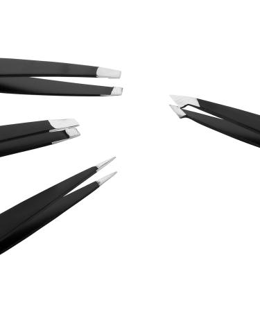 COSTAZZ Professional Eyebrow Tweezers 4 Piece Profeesional Stainless Steel Precision Tweezers for eyebow ingrown Hair Removal Eyelash Extension Eyebrows Plucking Tweezers - Buy Online on GoSupps.com