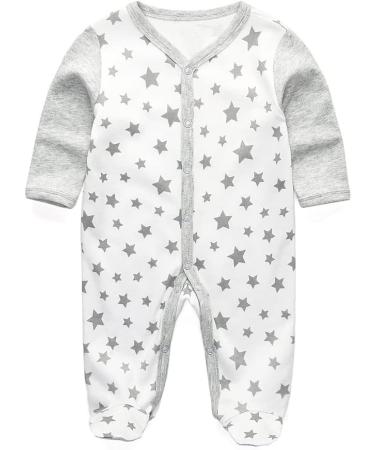 MAMIMAKA Baby Rompers Pajamas | Cotton Jumpsuit for Boys & Girls | Sleepsuit Footed Bodysuit | 0-3 Months | Long Sleeve One-Piece Outfit (2-Pack) - Buy Online on GoSupps.com