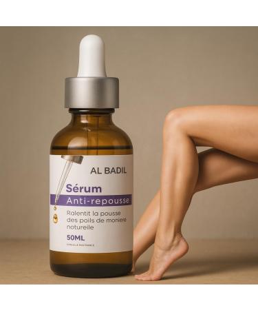 al badil Anti-Hair Regrowth Serum 100% Natural Inhibitor for Women and Men Painless Fast Results Fight against Ingrown Hair "Made
