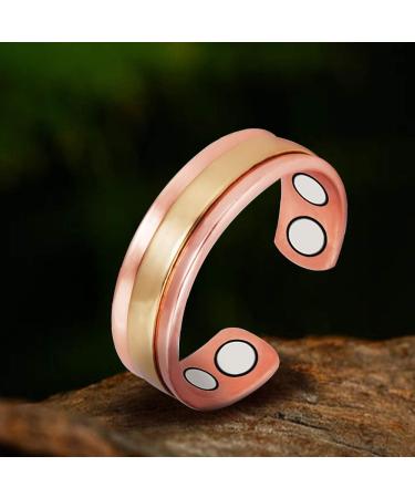 YINOX Magnetic Copper Ring for Men - 4 Magnets Adjustable Arthritis Pain Relief - 2 Pack - Buy Online on GoSupps.com