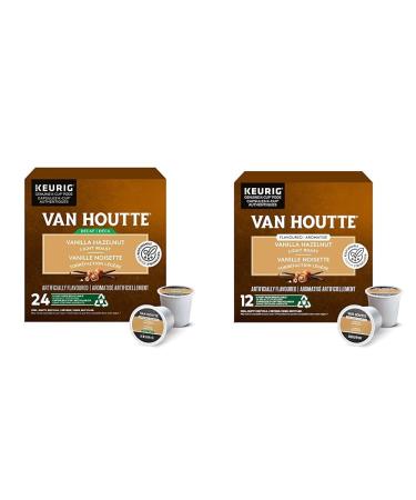 Van Houtte Vanilla Hazelnut Decaf K-Cup Coffee Pods 24 Count For Keurig Coffee Makers & Vanilla Hazelnut K-Cup Coffee Pods 12 Count For Keurig Coffee Makers