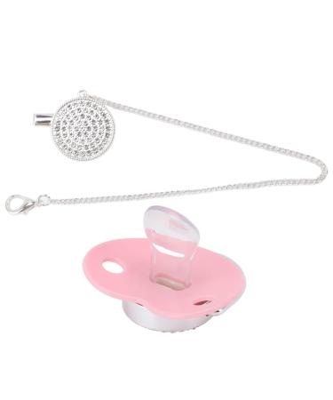 Bling Bling baby pacifier rhinestone crown ultraiche silicone BPA without safe infant pacifier size M suitable for babies from 6 to 18 months (pink)