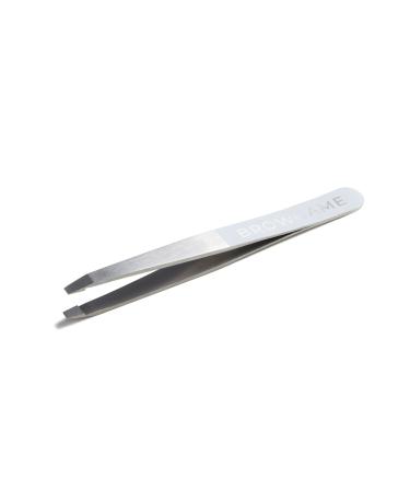 Browgame Original Slanted Tweezer - Precise  Extra Sharp Plucking Tool For Easy  Painless Hair Removal - Easy Grip For Meticulous Shaping - Stainless Steel Design For Sensitive Skin - White - 1 Pc