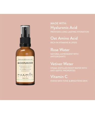 Neemli Naturals Hyaluronic & Oat Amino Acid Moisturizer Fast Absorbing Hydrating Formula Water Gel Daily Face Moisturizer for All Skin Types 50ml - Buy Online on GoSupps.com