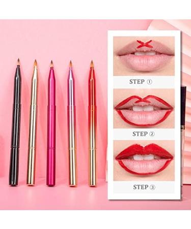 Exquisite Professional Lip Brush Applicators-Retractable Lipstick Brushes- Lipstick Gloss Makeup Brush Tool For Women and Girls (Two-Head-Black) - Buy Online on GoSupps.com