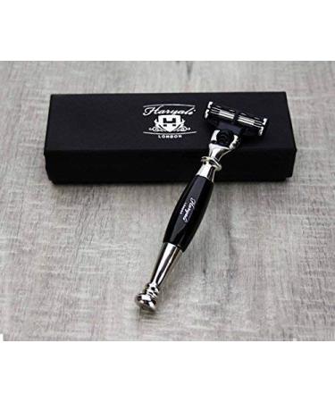 Haryali London Razor Hobel - Elegant Design Razor Hobel - 3 Razor Blades Razor Hobel - High quality razor plane - wet razor - Premium quality black razor plane men and women