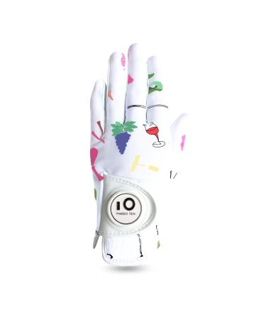 Finger ten golf gloves women leather left right hand golf glove golf gloves with ball marker value 1 piece of glove rain grip handle left right golf color m left - Buy Online on GoSupps.com