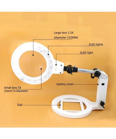Magnifying Glasses for Hobbies Reading Magnifier Illuminated Magnifying Glass Foldable LED Sub-Lens USB Powered Magnifying Glass Can Be Used to Read Newspapers Repair Machines Vision - Buy Online on GoSupps.com