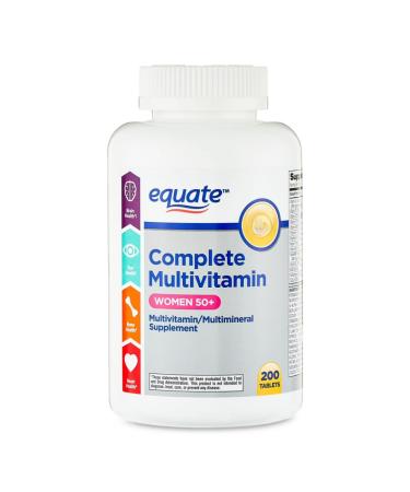 AGILIPET Equate Complete Multivitamin for Women 50+ Daily Multimineral Supplement Tablets 200 Count Sticker