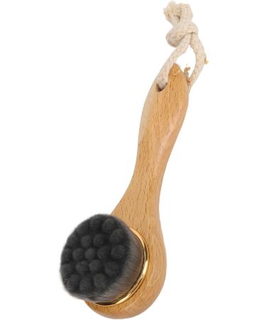 Manual Facial Cleansing Brush Lanyard Blackhead Removal Wooden Manual Face Scrubber Brush with Long Handle Super Soft Home Use for Sensitive Skin - Buy Online on GoSupps.com