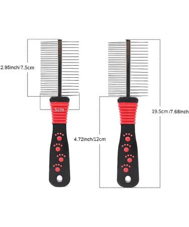 Dog Cat Comb Dog Grooming Comb Pet Cat Dog Grooming Brush Comb Trimmer Tool Double Sided Fur Rake Tool Pet Comb Stainless Steel Round Wide Dense Teeth Metal Pet Combs - Buy Online on GoSupps.com