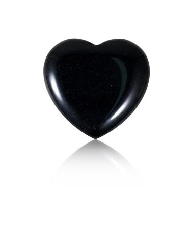 Soulnioi Healing Crystal Obsidian Crystal Heart Stone Mini Love Pocket Stone Tumbled Worry Stone for Reiki Meditation Therapy Stress Relief Home Decor - 1Pcs 20mm Obsidian_1pcs