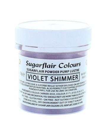 Sugarflair Colours Edible Power Pump Lustre - Violet - Food Colouring Powder Edible Colour Dust Brush On Spray or Add Rejuvenator to Create Eye-Catching Paint Effect - 25g