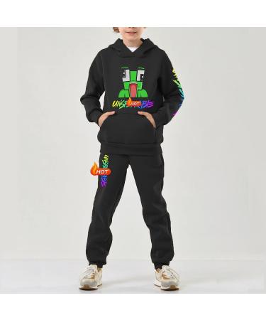 Solmlgo Kids Hoodie Tracksuit Set | Boys & Girls Red Game Hoodie Suit | Sweatpants Included | Large Black | Ages 5-12 - Buy Online on GoSupps.com