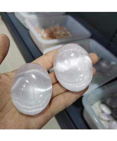 2pcs Natural Selenite Stone Energy Palm Stone Used for Cleansing and Protection