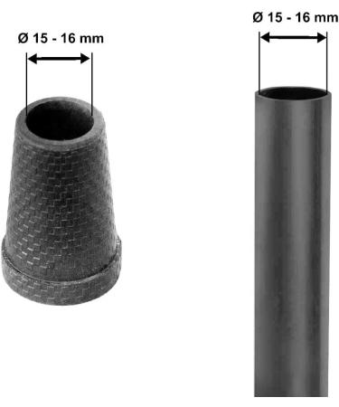 KMINA Walking Stick Rubber Tips 16mm & 15mm (Set of 4) - Ferrules for Walking Sticks - Buy Online on GoSupps.com