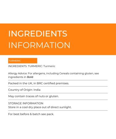 Hides Fine Foods - Turmeric Powder 500g - GMO Free - Suitable for Vegetarians - Spice Staple - Southeast Asian Cuisine - Indian Cooking - Curries - Dhal - Buy Online on GoSupps.com