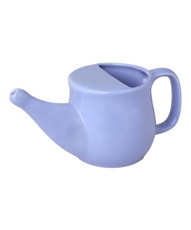 HealthGoodsIn Ceramic Neti Pot Spill Proof with 5 Sachet Neti Salt Microwave Safe - Light Voilet Color Holds 250 ML (8.4 FL Oz)