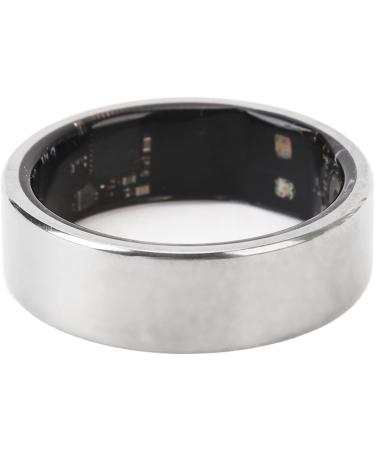 Buy Smart Ring Tracker - Silver Stainless Steel Zirconia Ceramic Fitness Ring for Sports & Daily Use | International Shipping - Buy Online on GoSupps.com