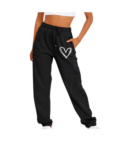 COJCOIHN Women's Joggers Pants Lightweight Running Sweatpants with Pockets Athletic Tapered Casual Pants for Workout,Lounge C-black Large