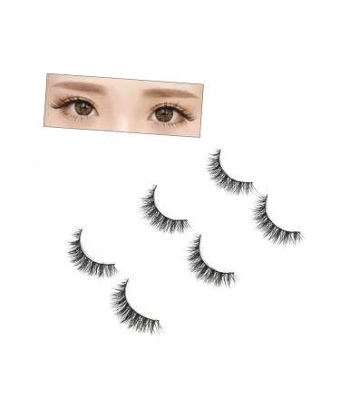 POPETPOP 3 Pairs Fake Lashes Fake Eyelashes False Eyelashes Natural Eyelashes Long Thick Eyelashes Cross