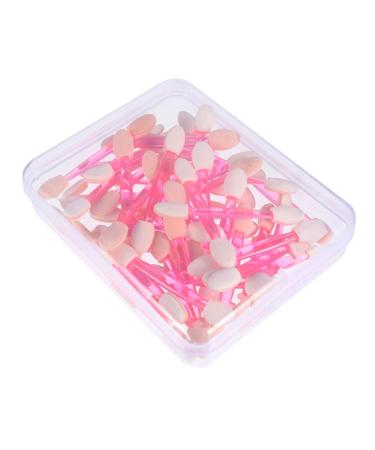 VINTORKY 50pcs Double Ended Eyeshadow Brush Fan Makeup Brush Makeup Eyeshadow Eye Primer Brush Pink Plastic