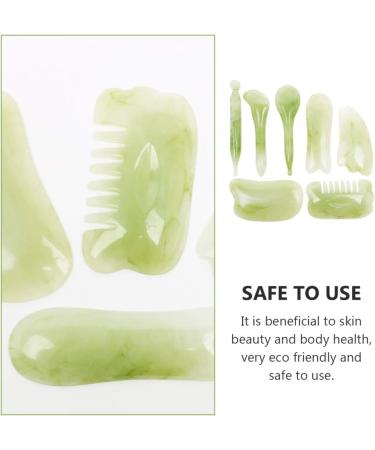7-Stone Gua Sha Massage Tool - Natural Facial Scraping Board for Body & Face - Rose Quartz & Jade Resin Massage Scraper - Buy Online on GoSupps.com