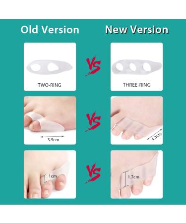 Silicone Three Holes Toe Protective Cover - Soft Non-Slip Comfort (2 Pairs) for Effective Toe Relief - Buy Online on GoSupps.com