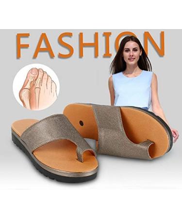 Faxiang Bunion Corrector Sandals - Comfortable Toe Correction & Bunion Pain Relief in Khaki - Size 7-7.5 US - Buy Online on GoSupps.com