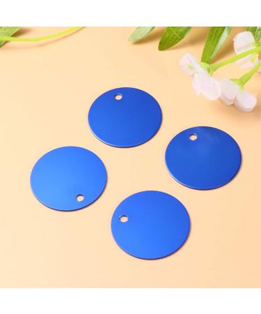 Milists 16-Piece Aluminum Alloy Blank Tags for Pets - Round Deep Blue 3.5cm DIY Accessories for Traction Ropes - Buy Online on GoSupps.com