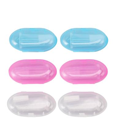 Baby finger toothbrush-6-part infant finger tooth brush set safe and gentle silicone baby toothbrush set for early oral hygiene training